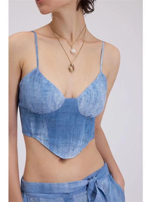 Denim print top ERMANNO FIRENZE | D48EL012EC0MF15600156